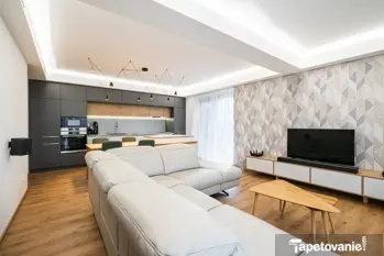 Tapeta s geometrickým vzorom vo farbe Rose-Gold